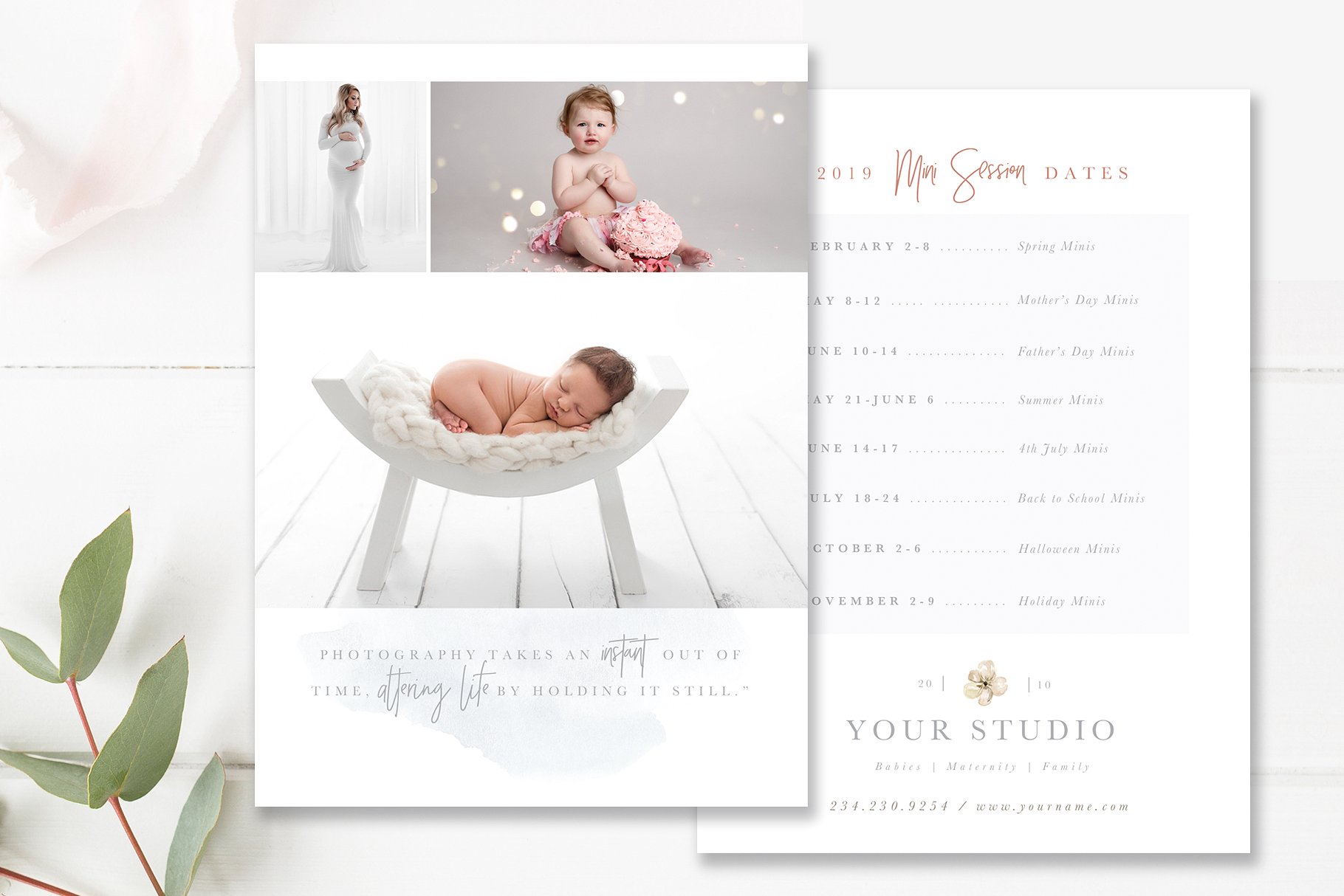 Mini Session Save the Dates Card, Photoshop Template