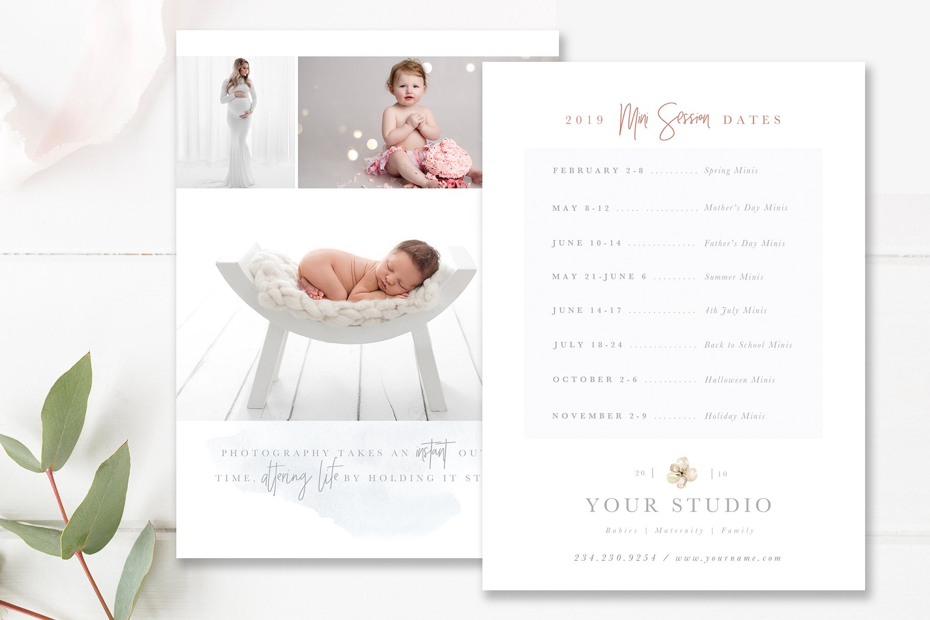 Mini Session Save the Dates Card, Photoshop Template