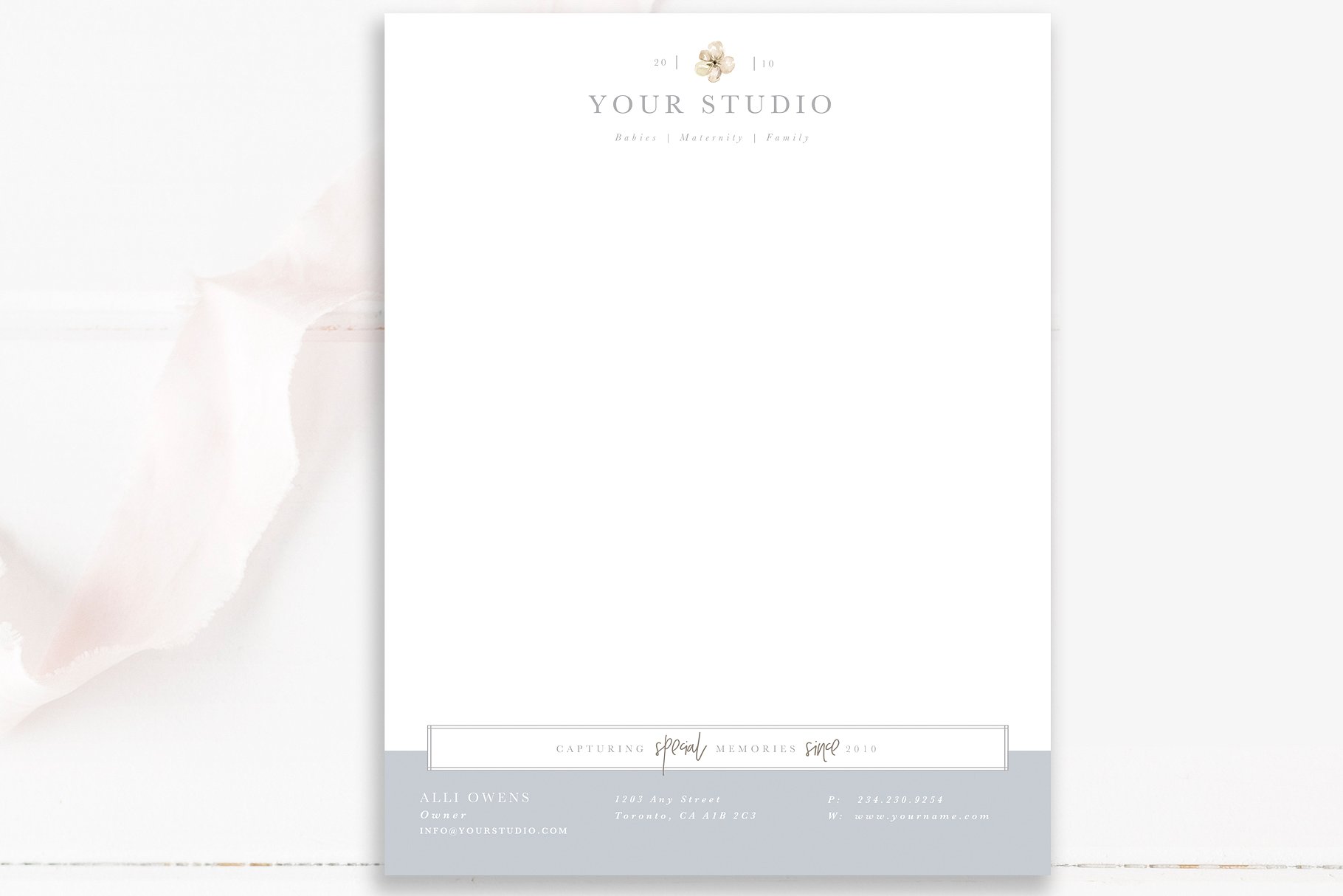 Photographer Letterhead Template, Business Branding — By With Photography Letterhead Templates