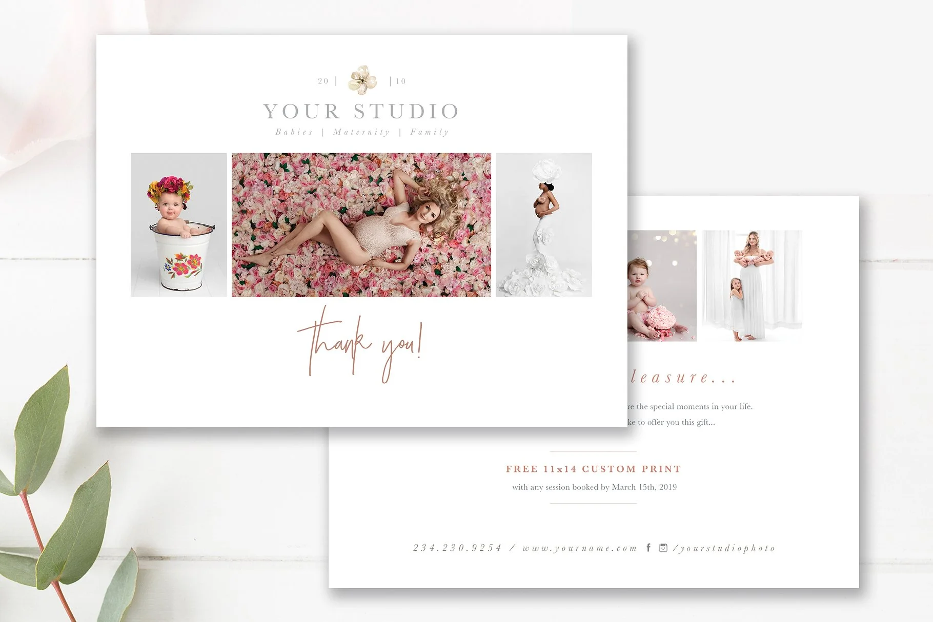 Thank You Card Template for Photographers, PSD Template