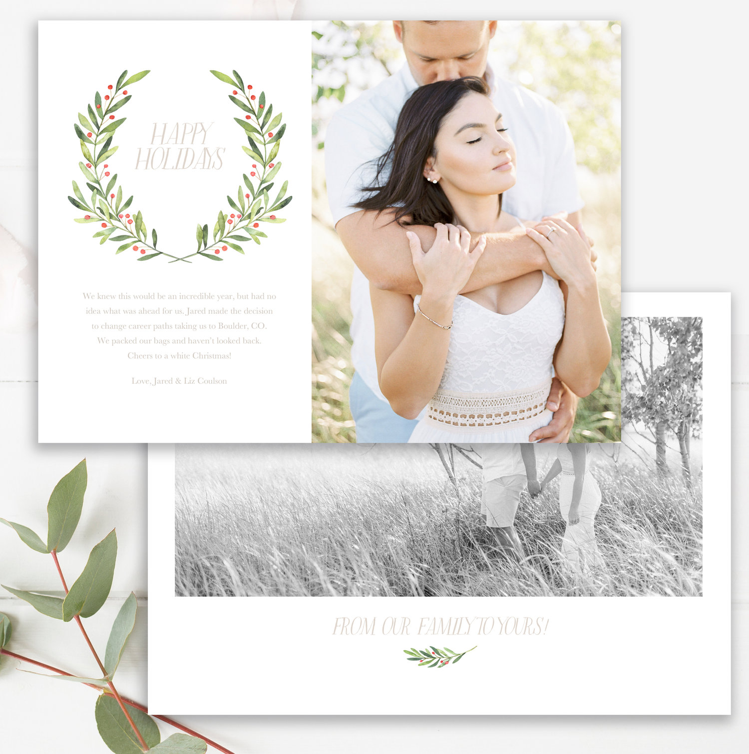 Christmas Photo Card Template, Photoshop Template — By Stephanie Design Throughout Decision Card Template