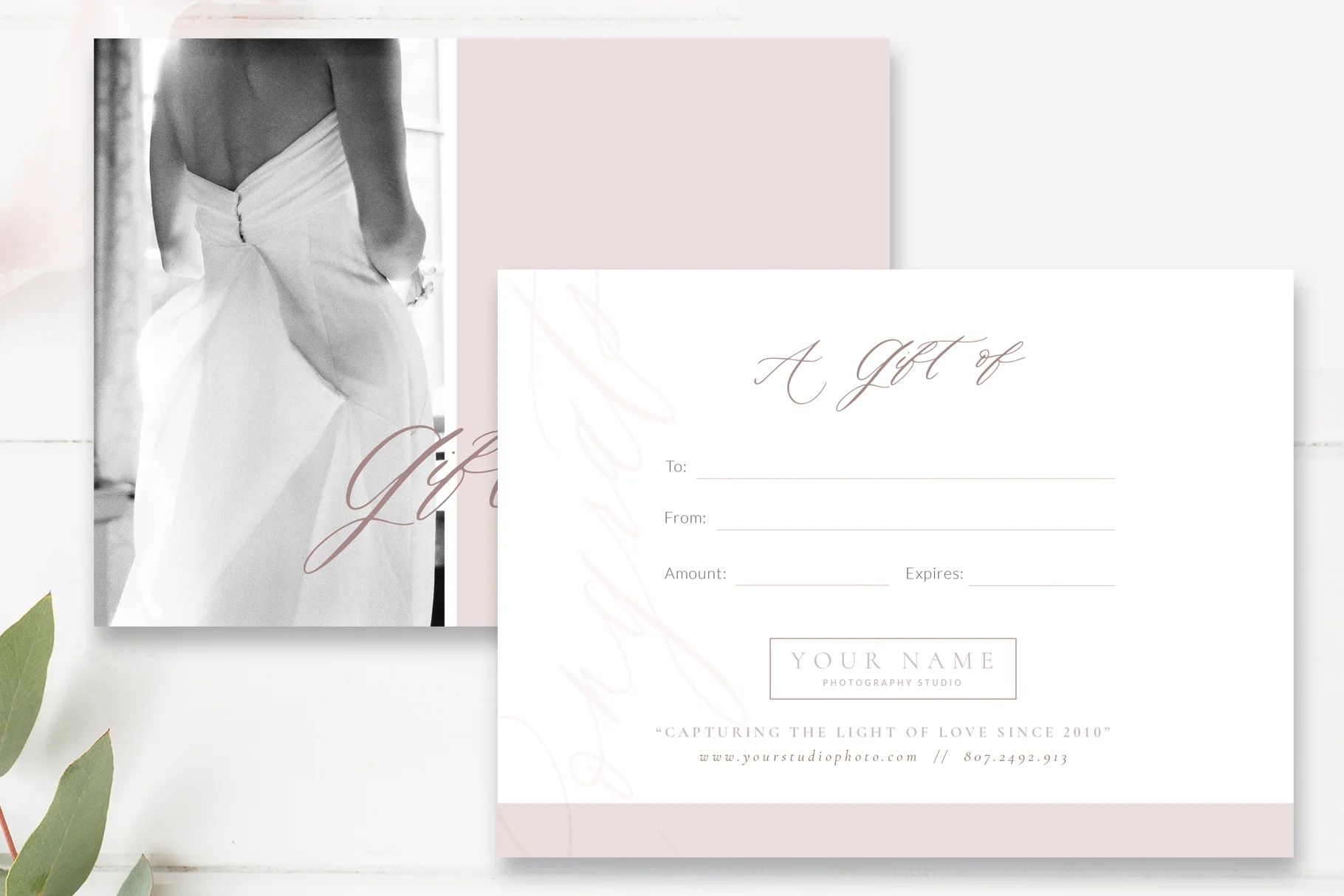 Studio Gift Card Template | Photoshop Templates for Photographers