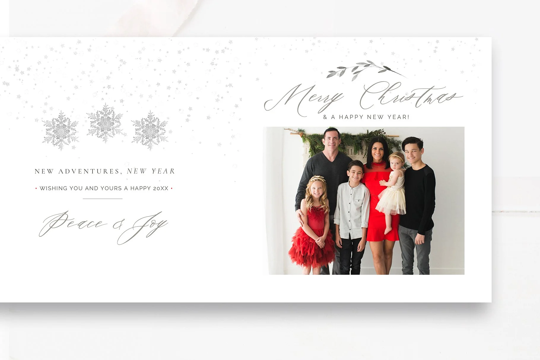 Accordion Christmas Card Template, Photoshop Template