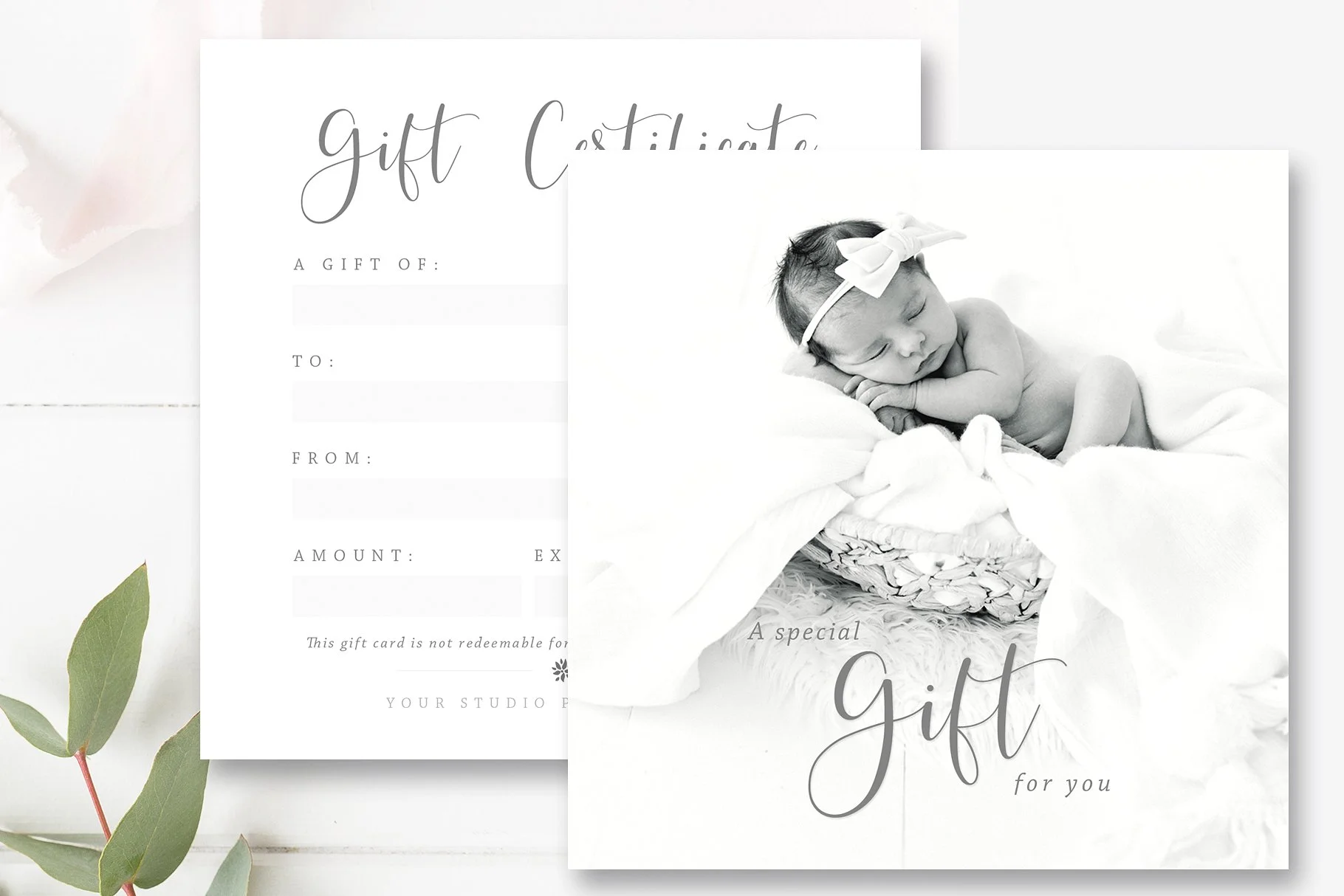 Photography Gift Card Template, Photoshop Template
