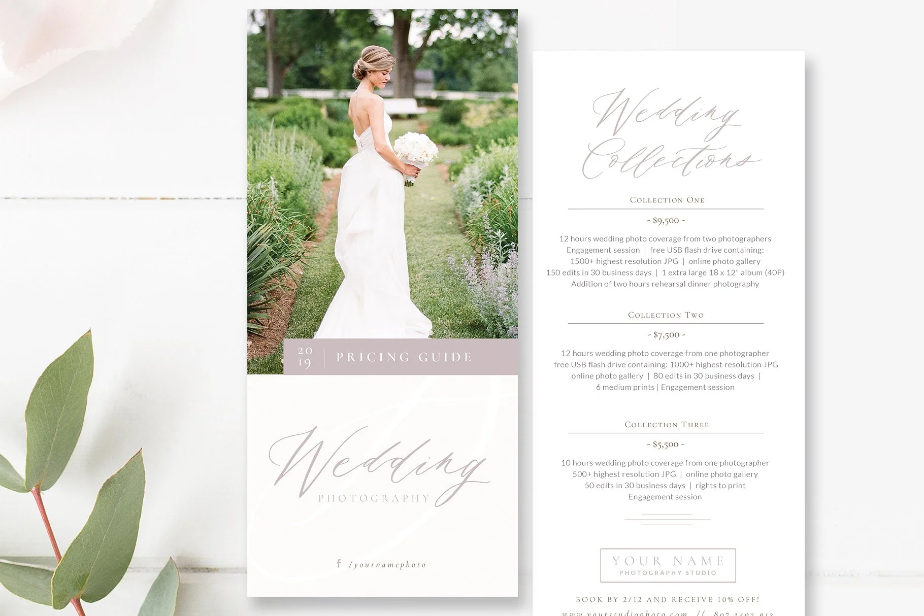 Rack Card Template for Photographers, Photoshop Template