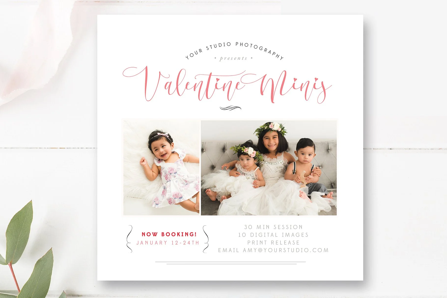 Valentine's Mini Session Marketing Set, Valentine's Day Mini Session Marketing Templates