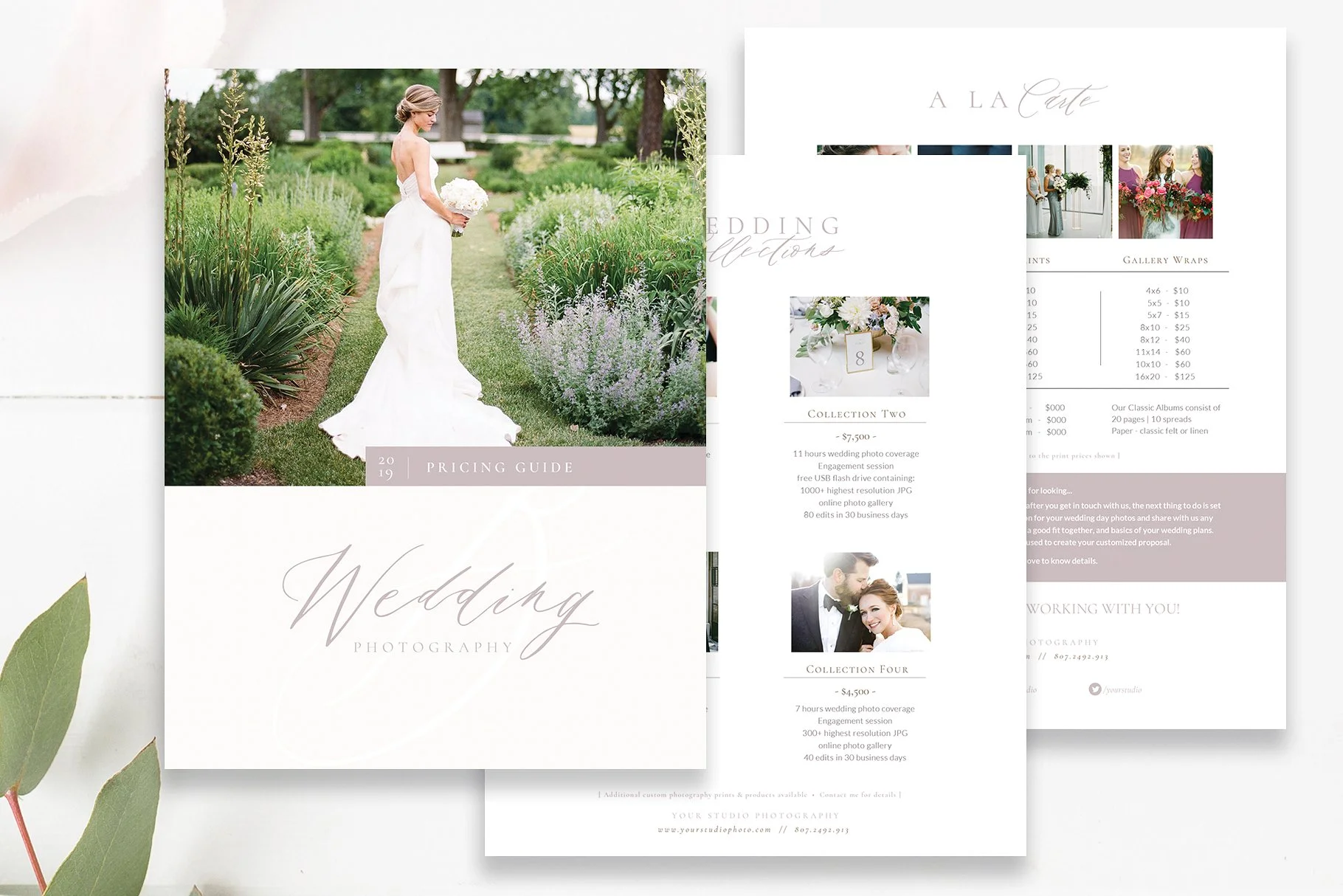 Wedding Photographer Pricing Guide Template Set