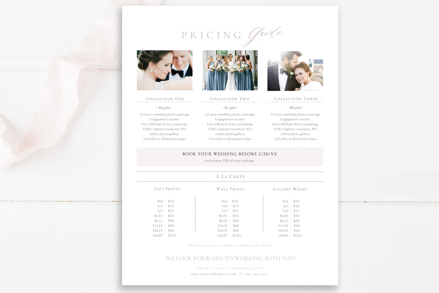 Wedding Photographer Price List Template Photoshop Templates For Photographers By Stephanie Design