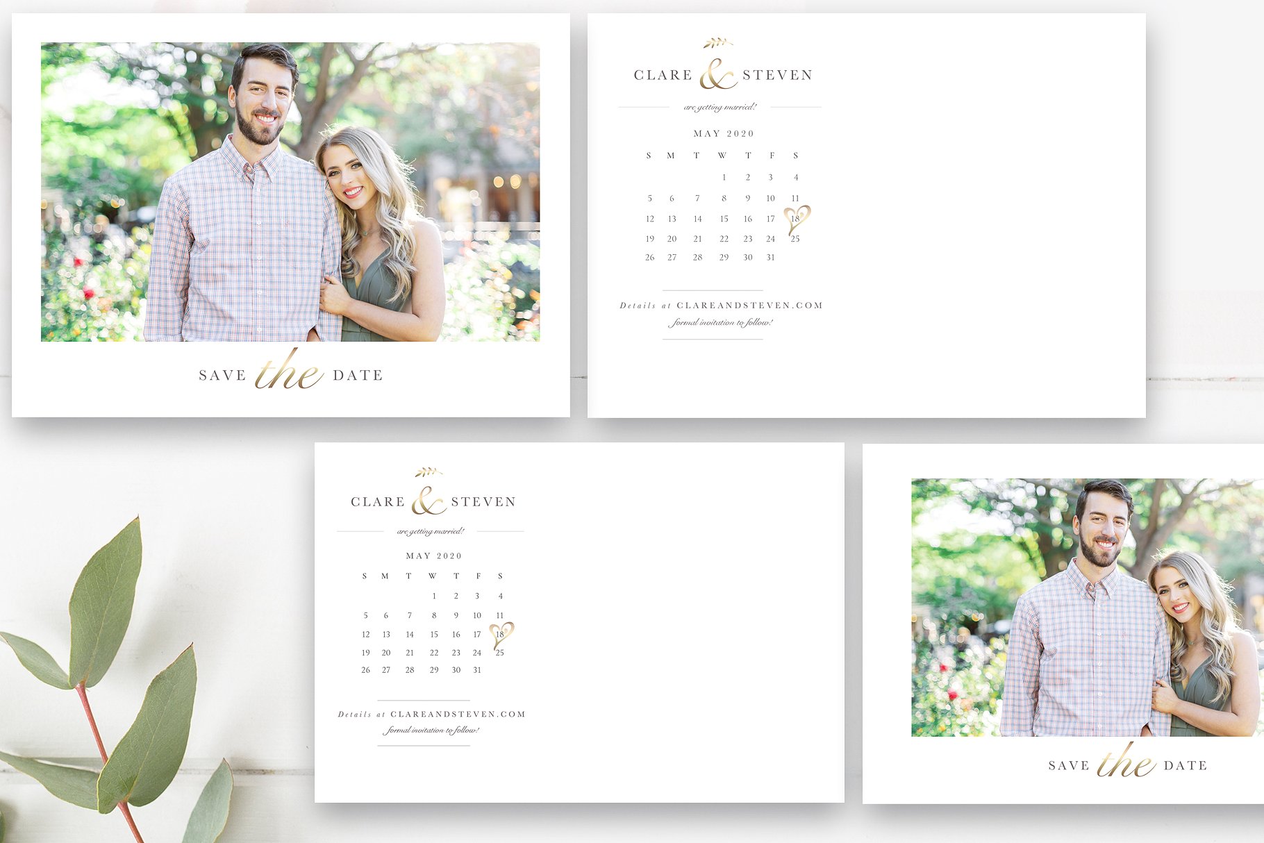 Calendar Save the Date Postcard Template
