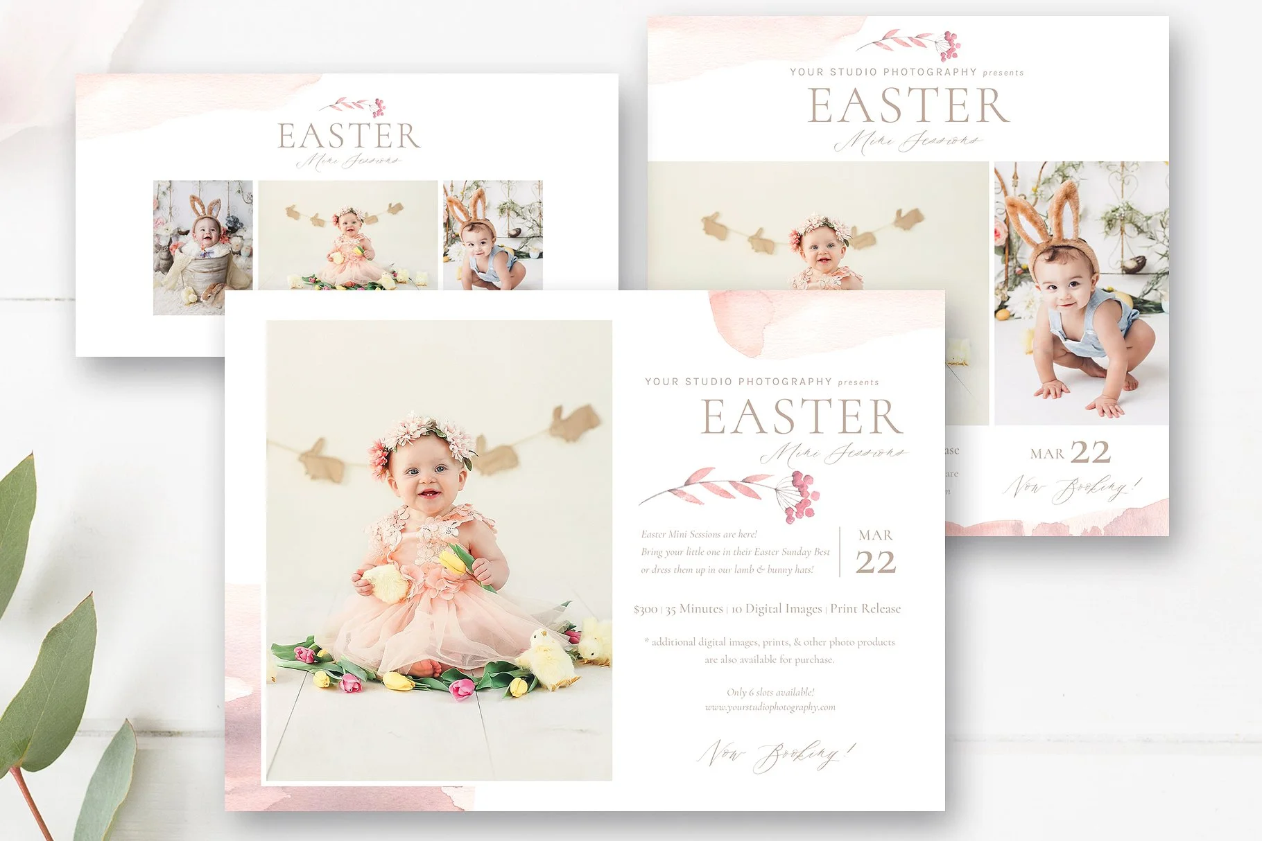 Easter Mini Session Marketing Set, Photographer Templates
