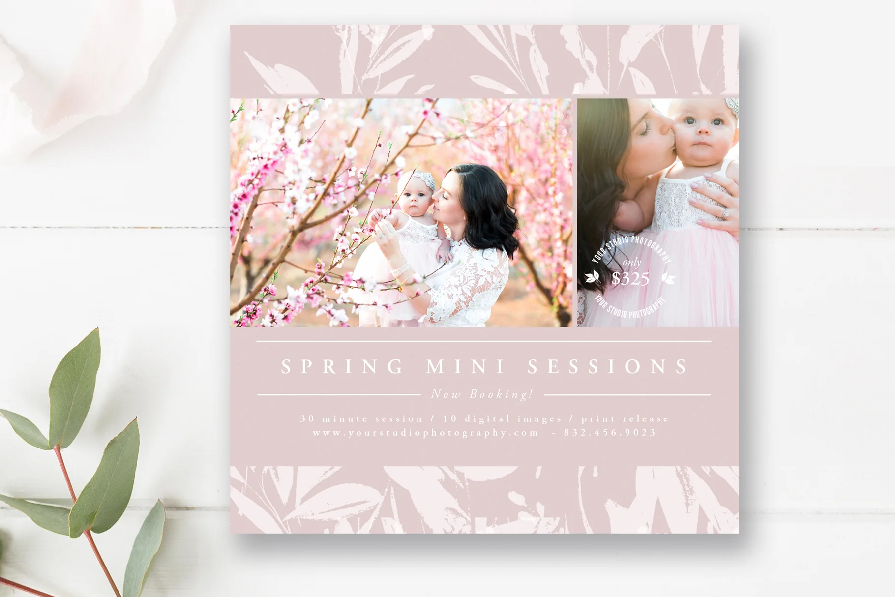 5x5 Spring Mini Session Template | Photographer Templates