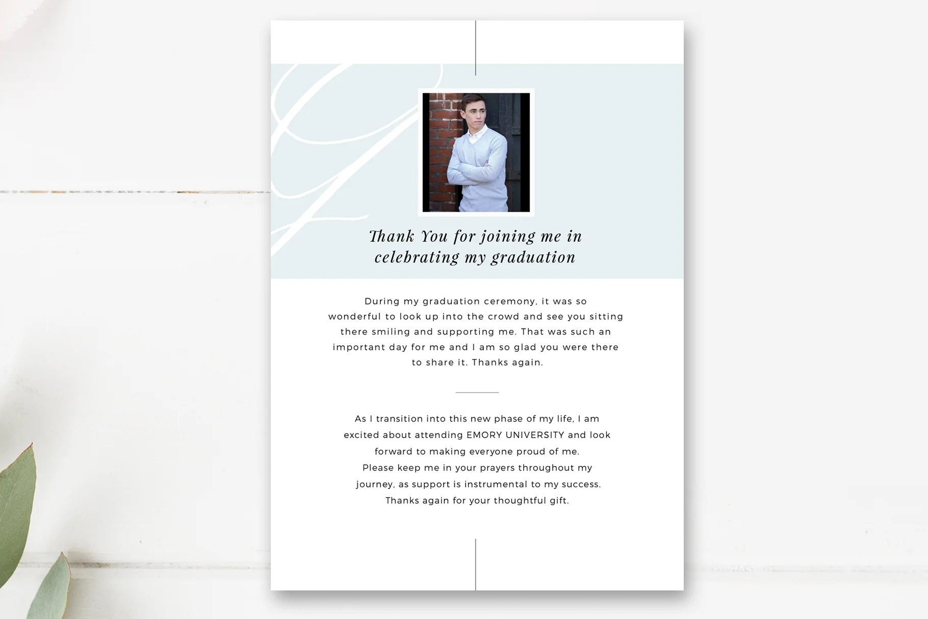 Personalized Graduation Thank You Card Template Photoshop Template Photographer Templates Personalized Graduation Thank You Card Template Photoshop Template Photographer Templates