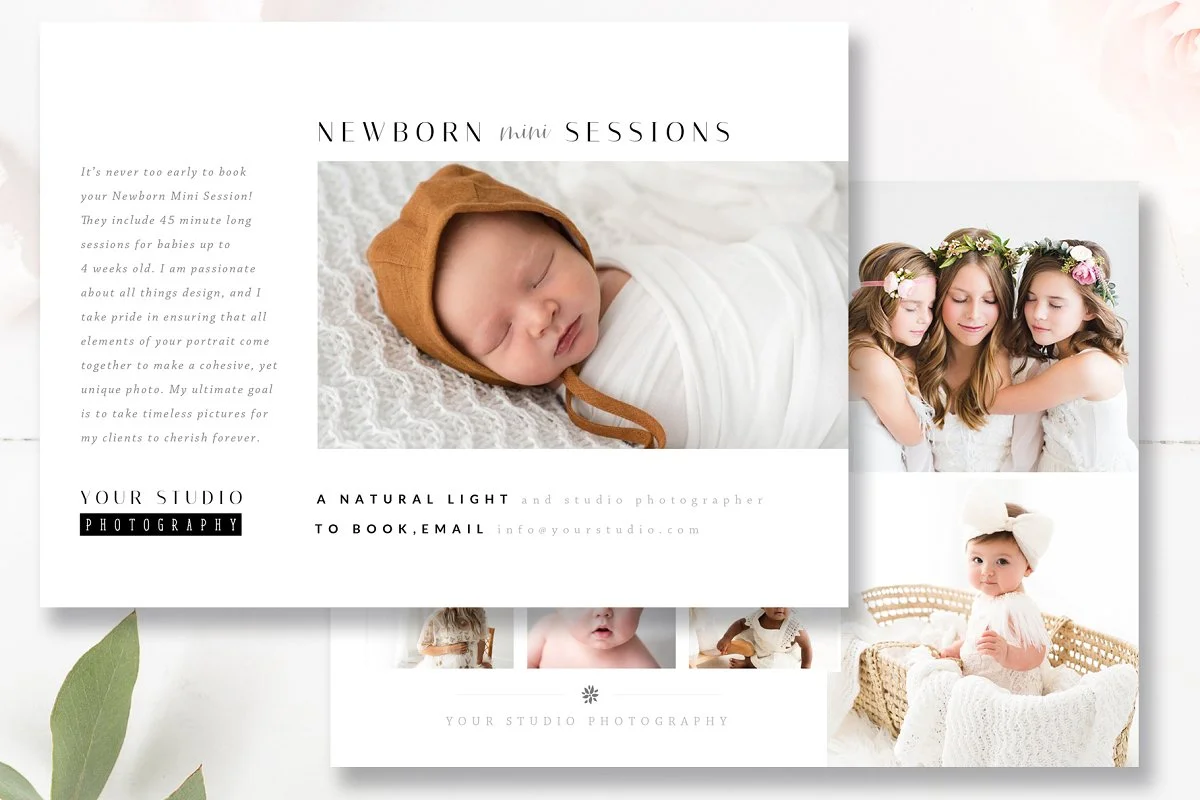 5x7 Photography Promo Card Template, Photoshop Templates for Photographers