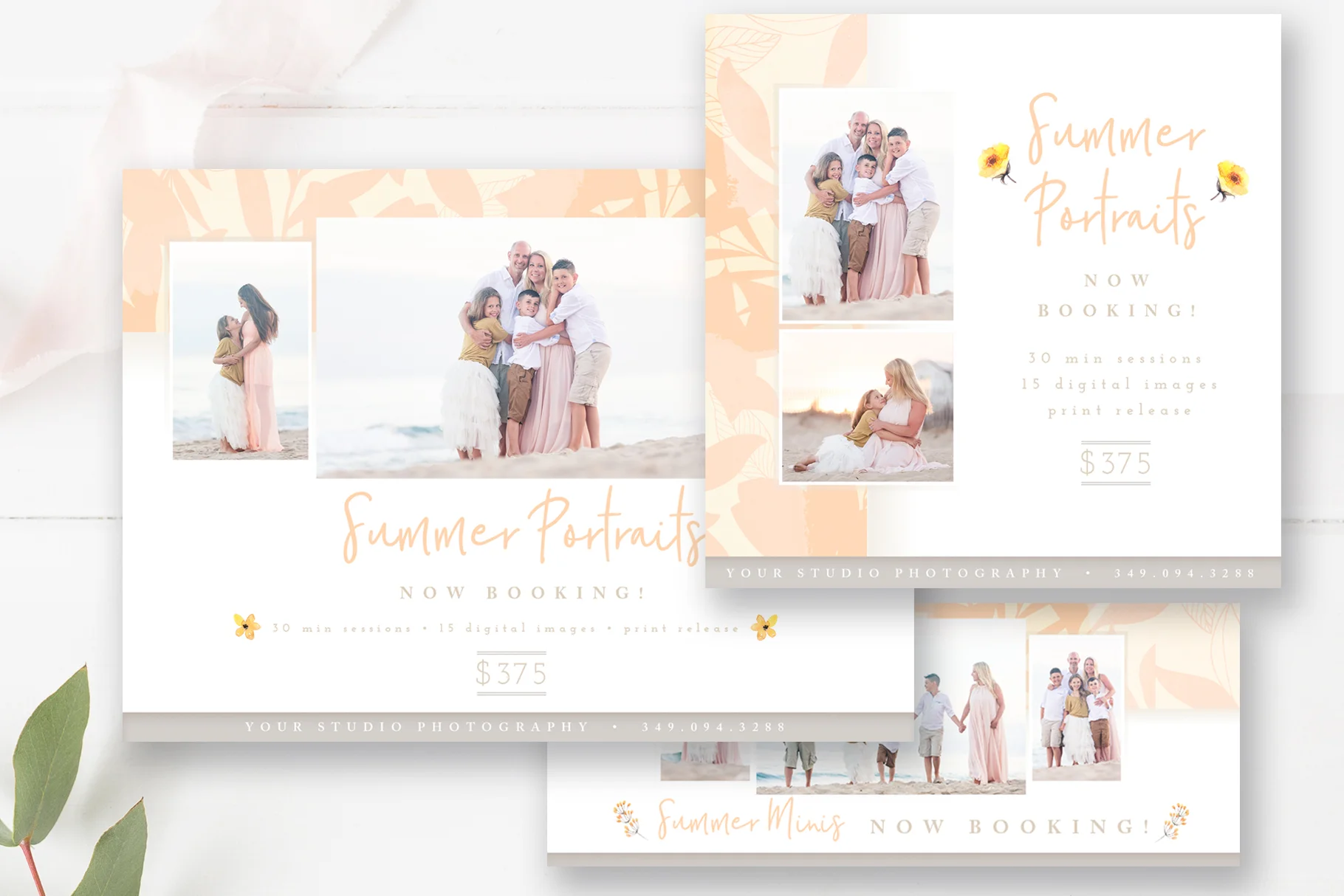 Summer Mini Session Marketing Set, Summer Minis Marketing Templates