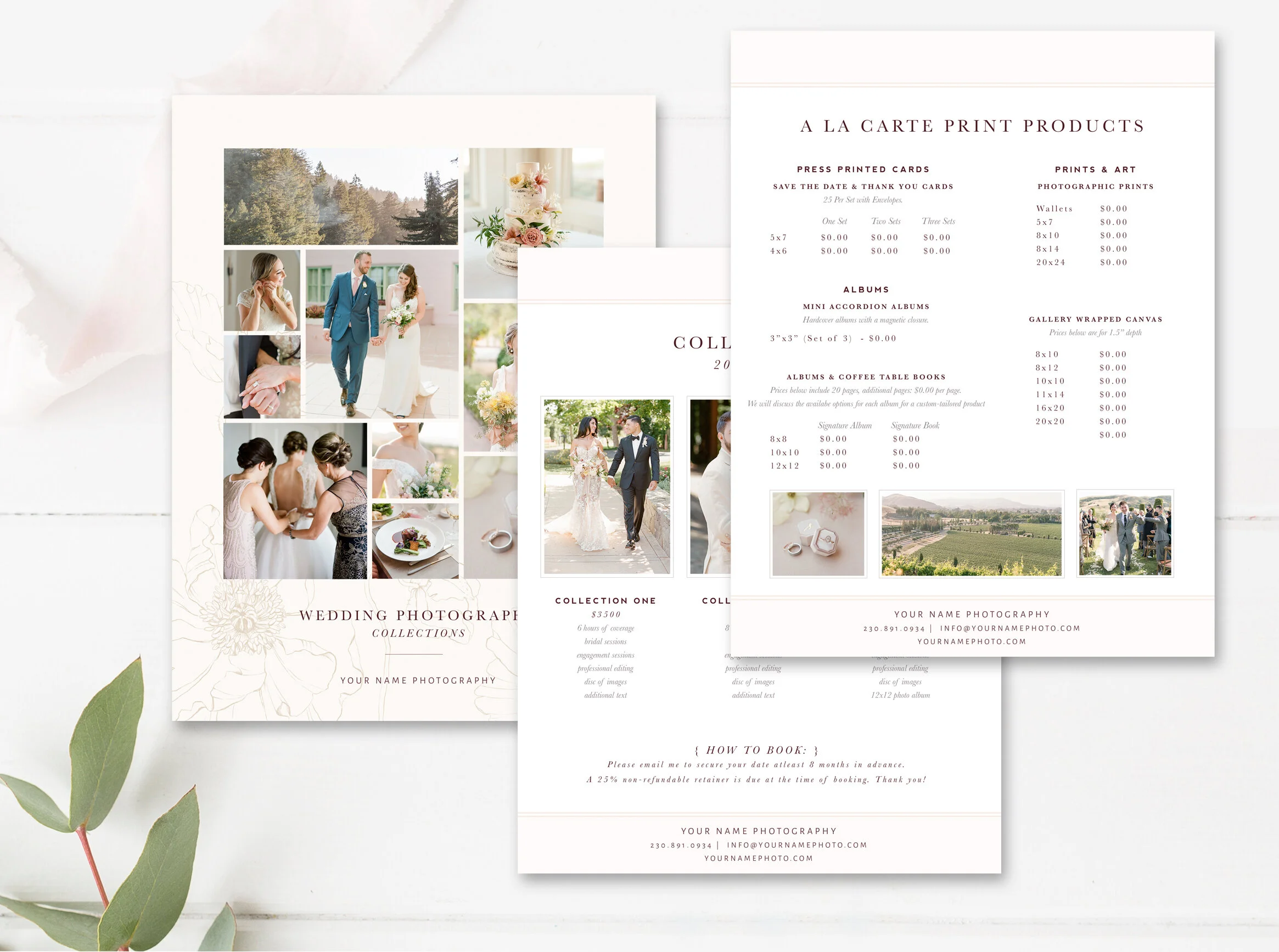 Wedding Photography Price List Template for Photoshop — By Stephanie Design