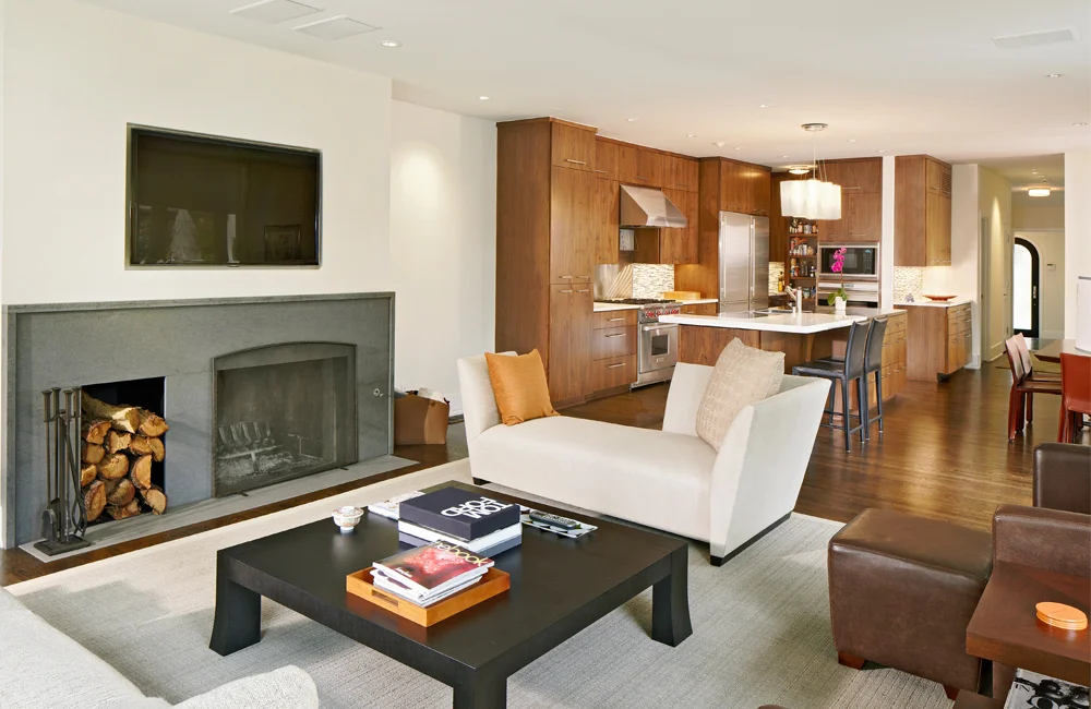 Kitchen Living Room Open Floor Plan Pictures With Fireplace