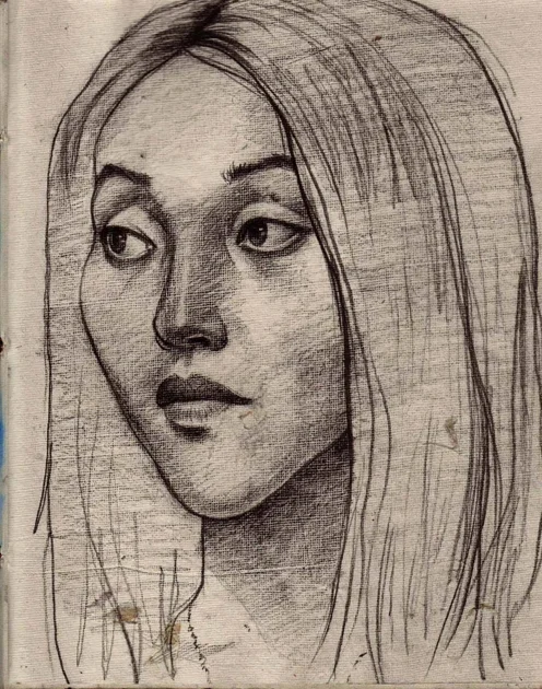 A sketch of Junko, a diving instructor in Bali.
