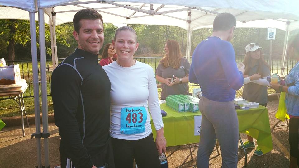 Dr. Dana Howard, OD and Dr. Jesse Howard, PhD, running in For the Park Run benefiting our Memorial Park. 