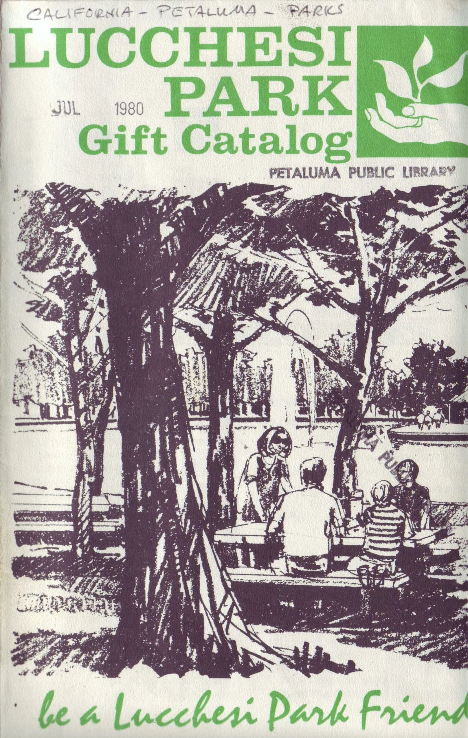 Cover page of the 1980 Lucchesi Park Gift Catalog. Courtesy of the Petaluma Public Library.