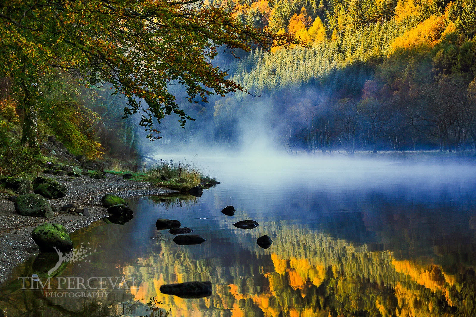 Loch Lubnaig Autumn Mist at Dawn