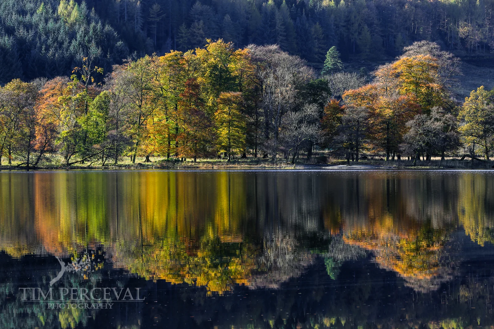 Autumn reflections on the pristine calm of Loch Lubnaig