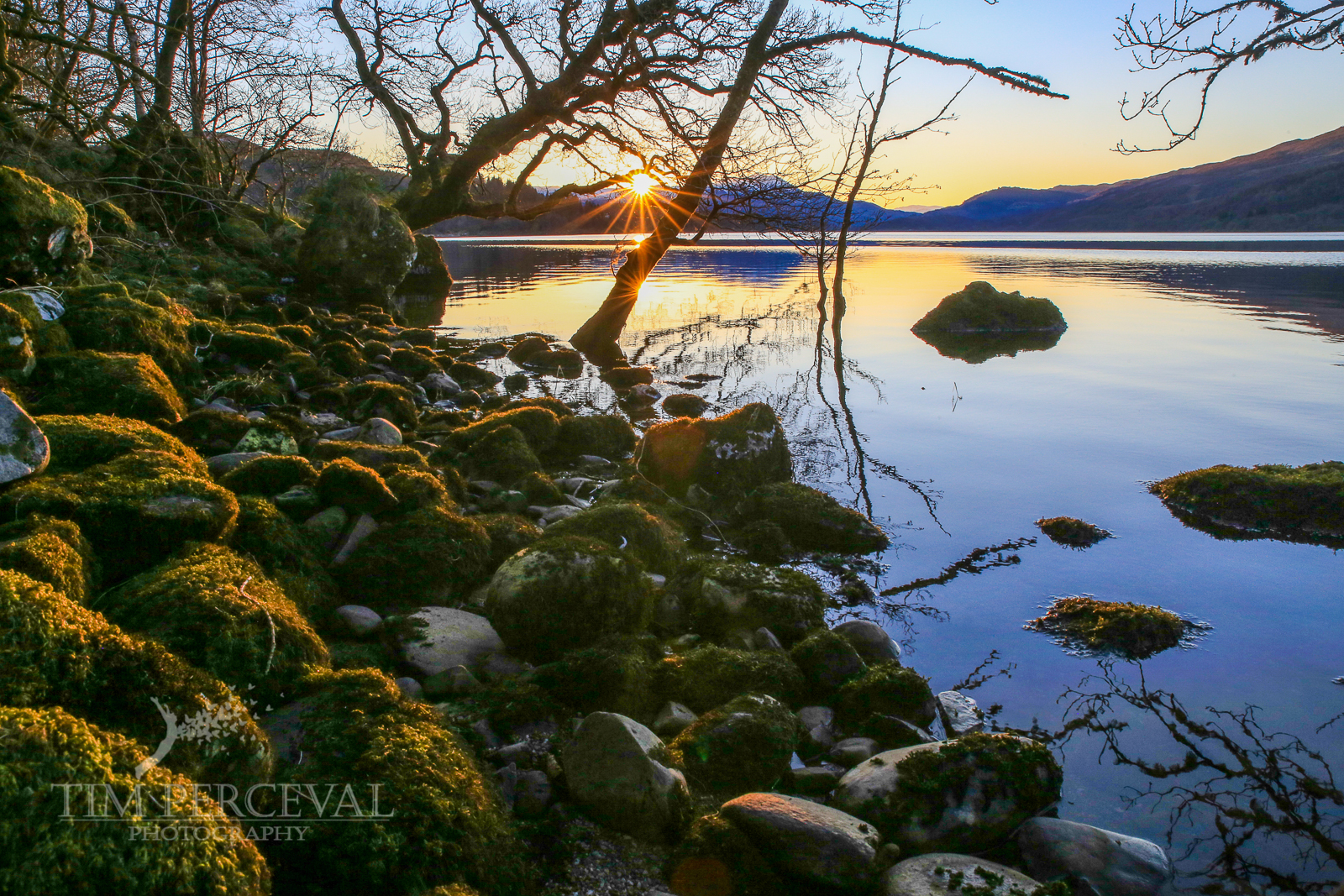  The shore of Loch Venachar at Sunset 