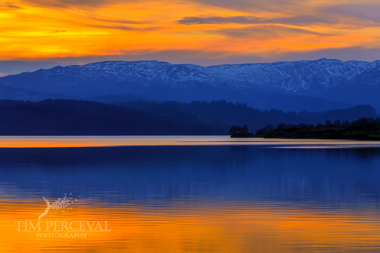  Loch Venachar orange reflections at Sunset 