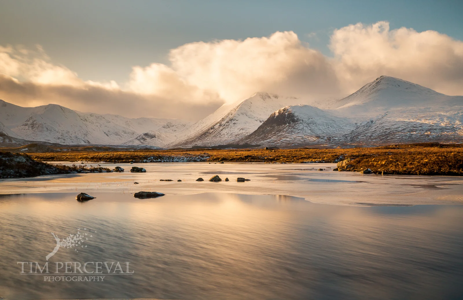 Ice and wind over Loch na h-achlaise, Rannoch Moor