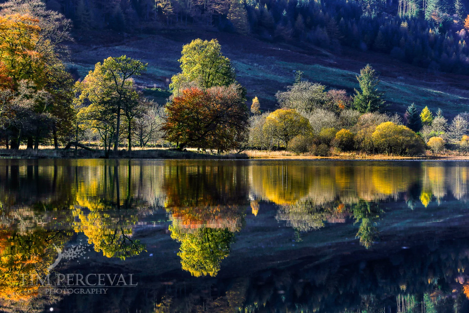 Loch Lubnaig Autumn Reflections at sunset