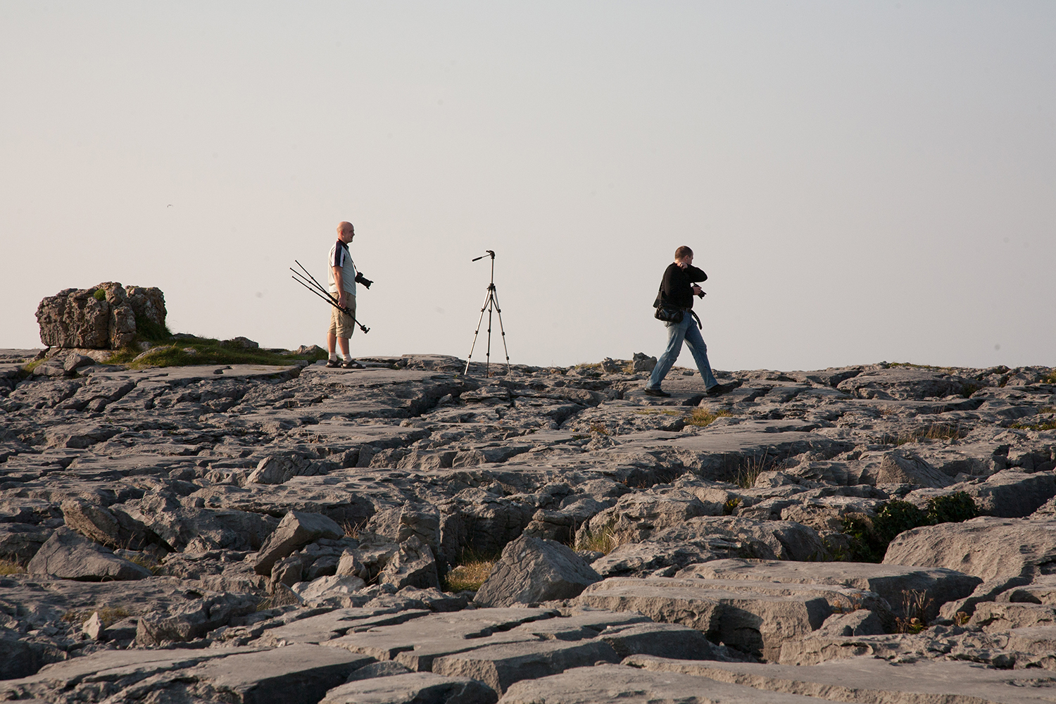 A documentary photograph of photographers taking photographs of the Burren in the West of Ireland