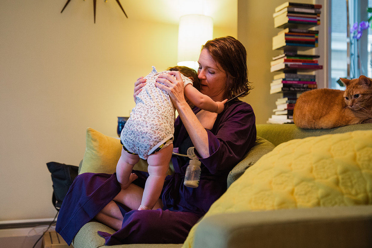 Molly & Isla "When my son was a baby I would walk over to his day care and nurse him. I still pumped every morning and on other rare occasions, but it was such an irritation to me. Nursing Isla during the workday was never an option. Providing expressed milk for her is a way I can be with her when we are physically apart. I’m able to slow down and think about her when I pump at work. As I prepare to pump in the mornings I tell her “I’m going to take some milk out for you for later!” This morning routine gives me the chance to be still and be with both of my children. This time is priceless to me."