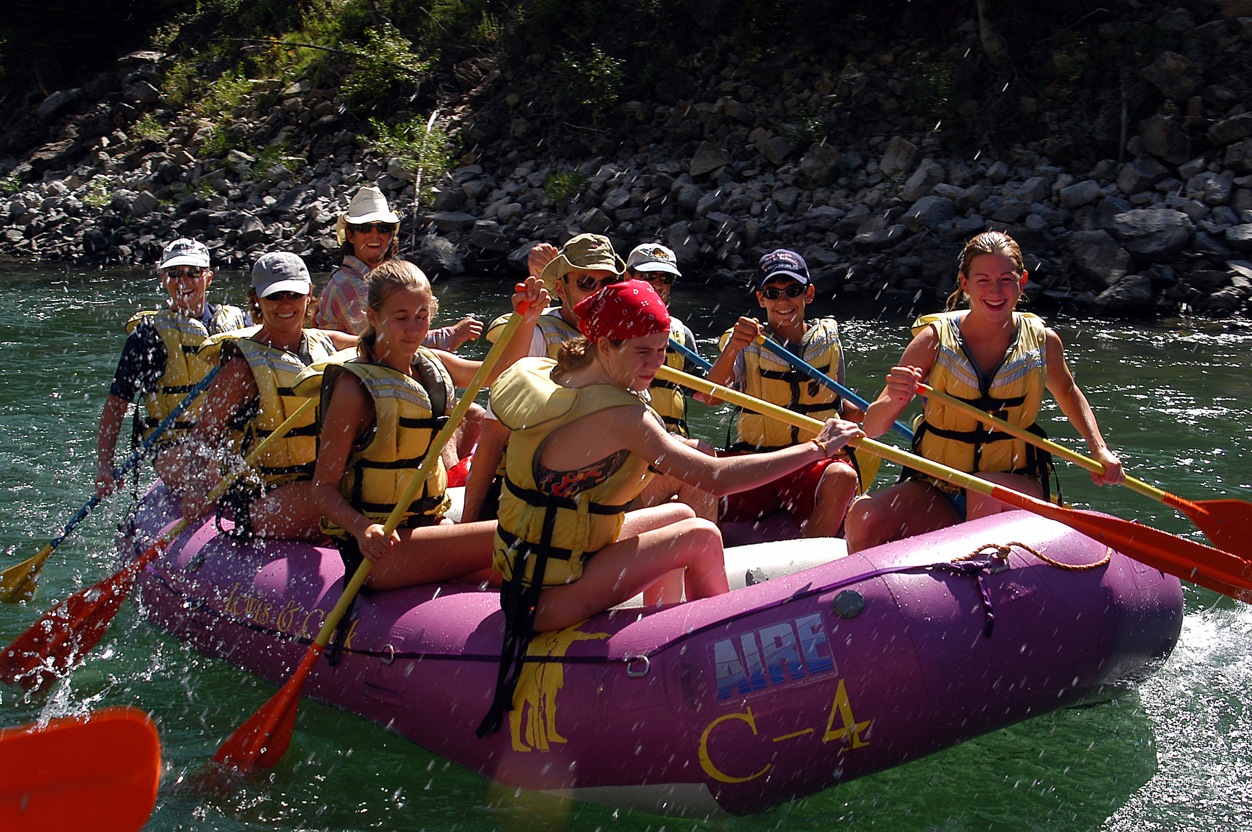 Our small boat is the smallest raft offered on the Snake River, designed for a wetter ride.
