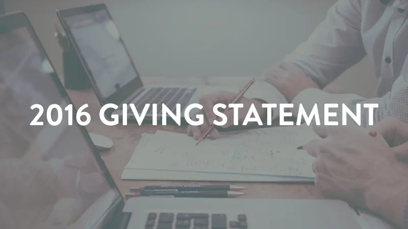 2016 Giving Statement