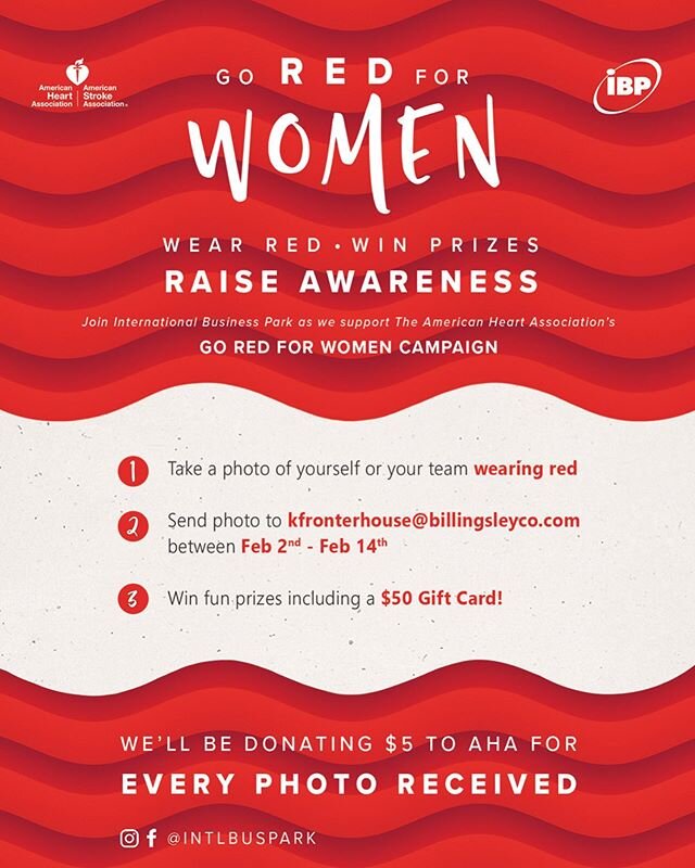 Photo Contest Alert!  Send us your Go Red for Women photos for chance to win!💃🏻💃🏻💃🏻❤️❤️💃🏻💃🏻❤️