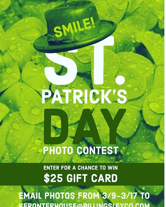 Photo Contest Alert!📸☘️📸☘️📸 We want to see your St. Patrick&rsquo;s Day Shenanigans!  Send your picture to kfronterhouse@billingsleyco.com for a chance to win! 💰💰💰