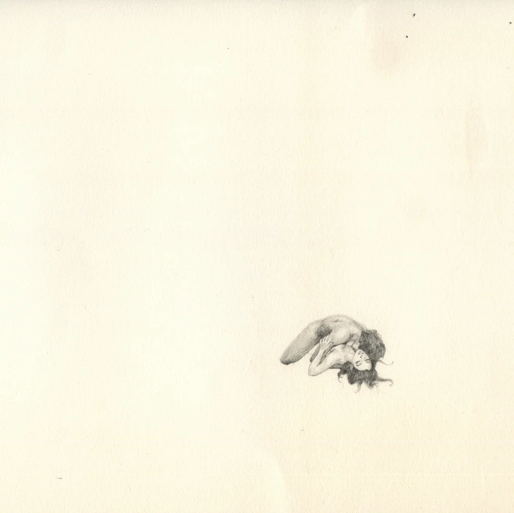 Caían mis besos alegres como brasas, graphite on paper, 13" x 13" (image courtesy of Patty Suau)