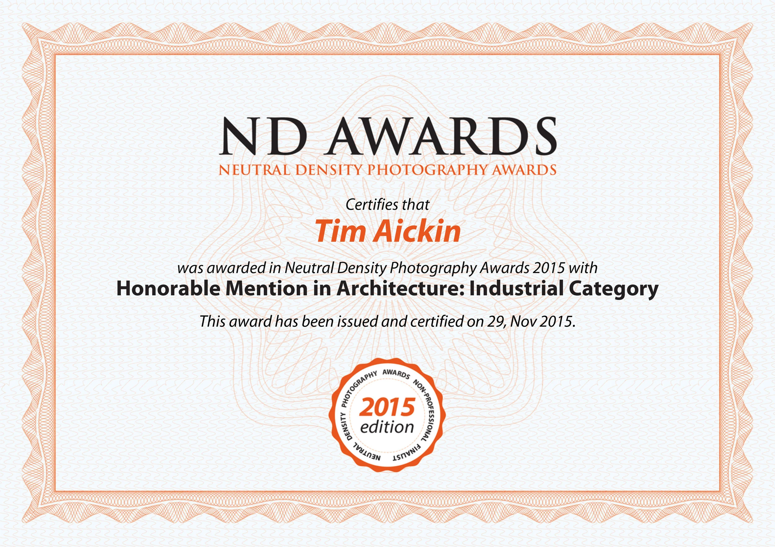 Neutral Density Awards 2015