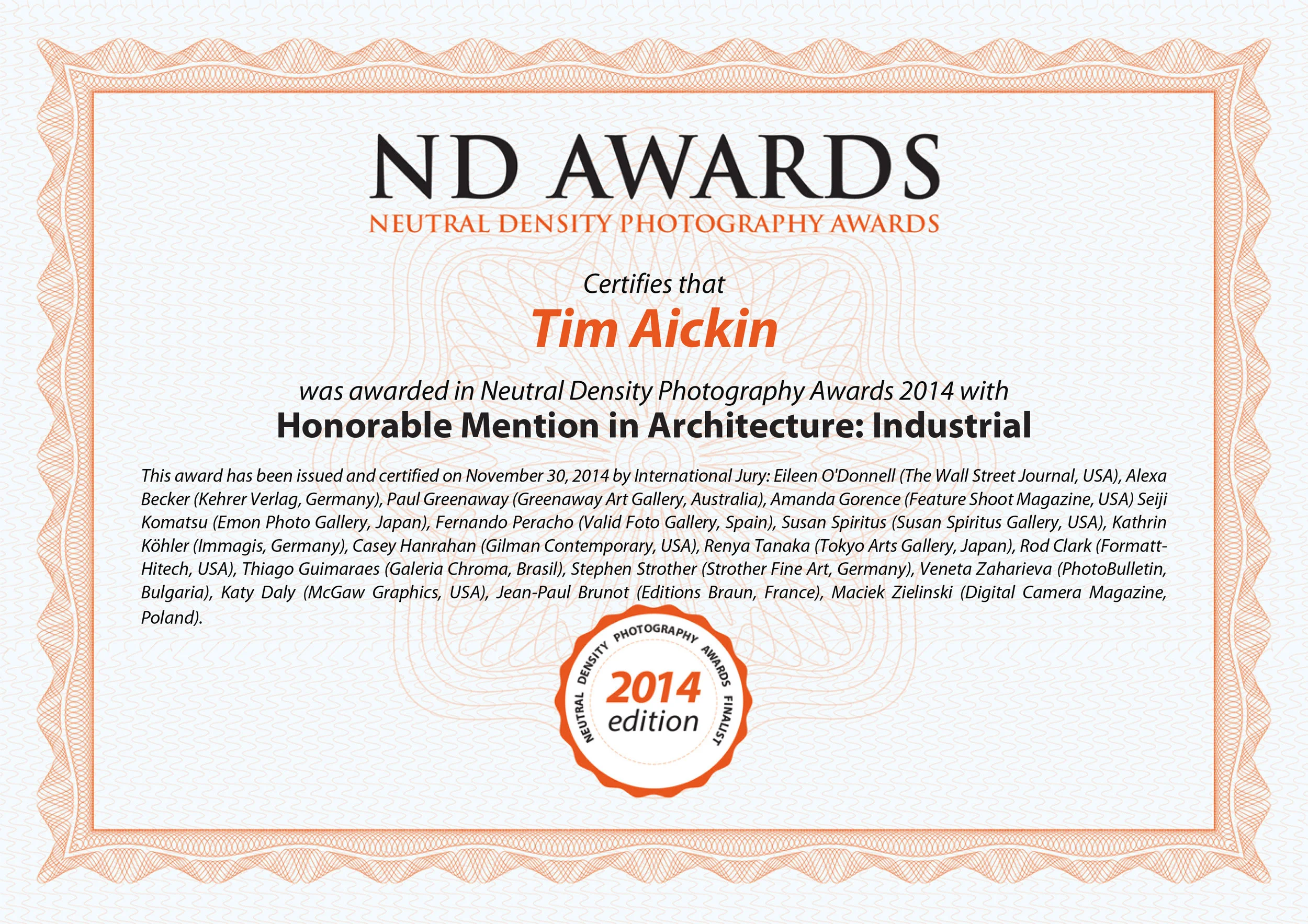 Neutral Density Awards 2014