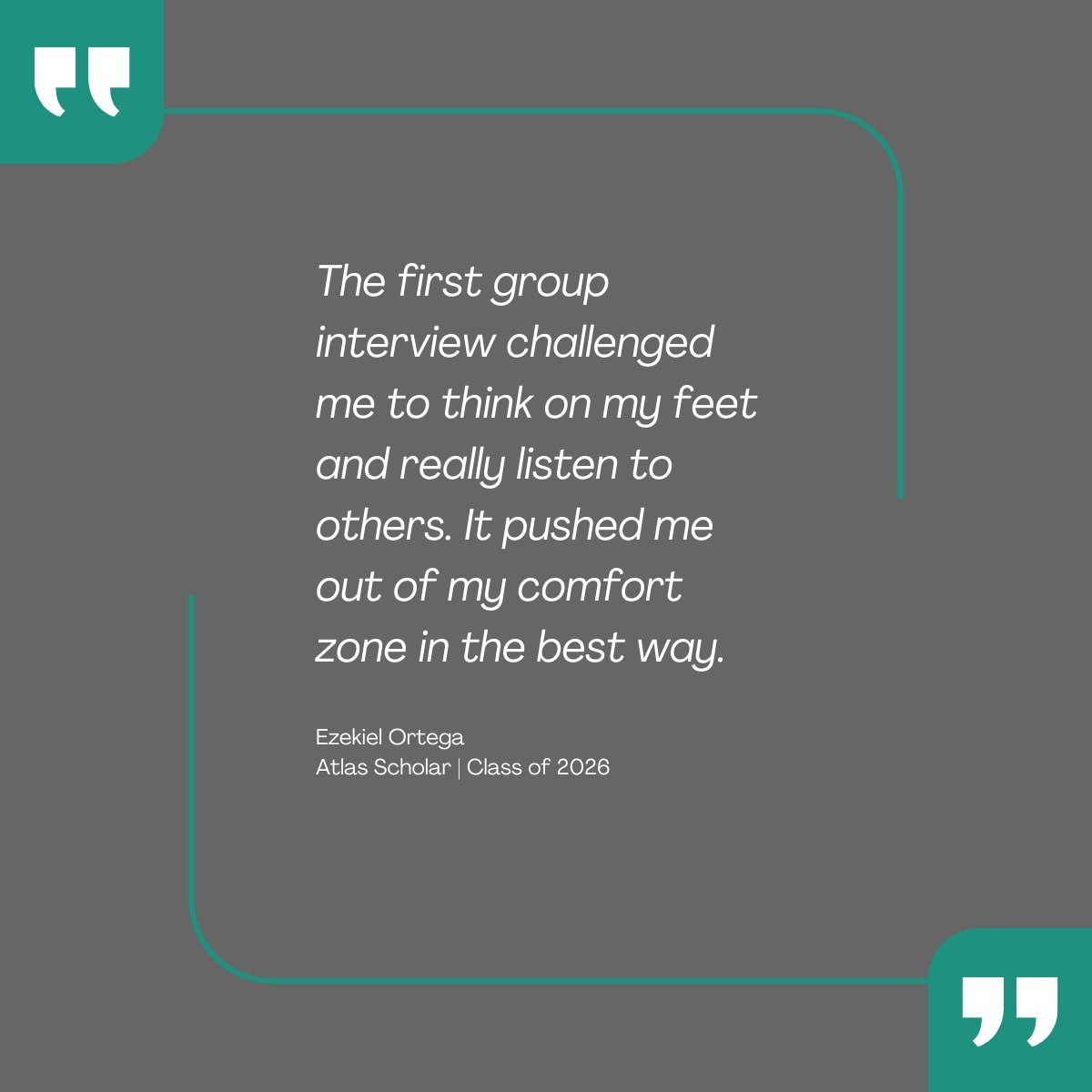 More than 350 students applied to join the next Atlas Scholars cohort.

As we move into the Group Interview stage, we&rsquo;re reminded how powerful this moment can be for students stepping into the process.

Current Scholars describe the experience 