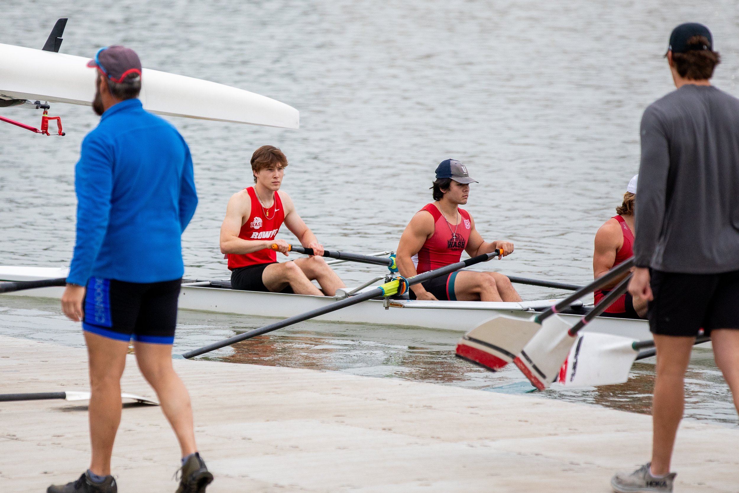 Sammy H and Jack S on the dock at the Hooch 2024