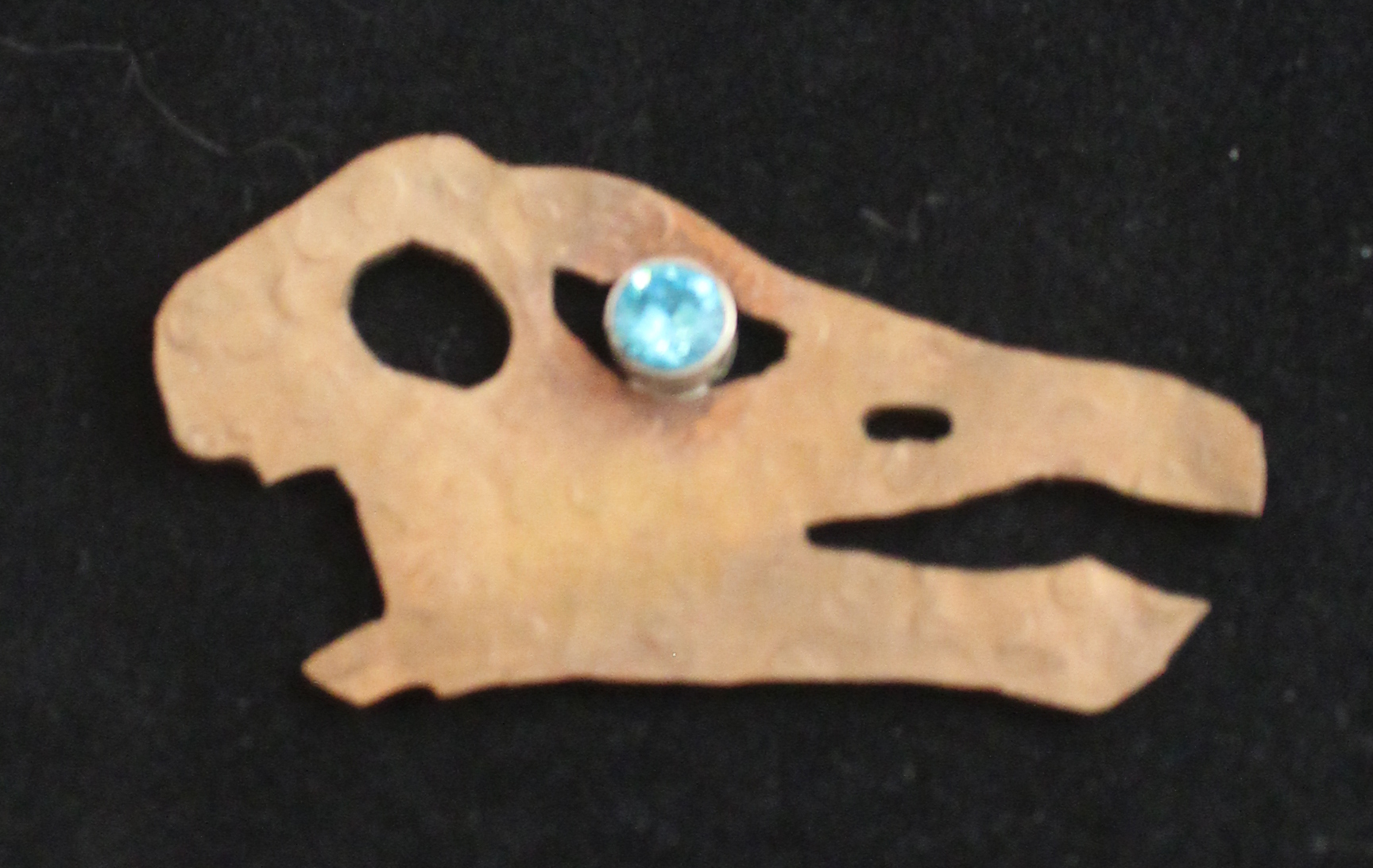  Skull Pendent 2013 Copper and gemstone