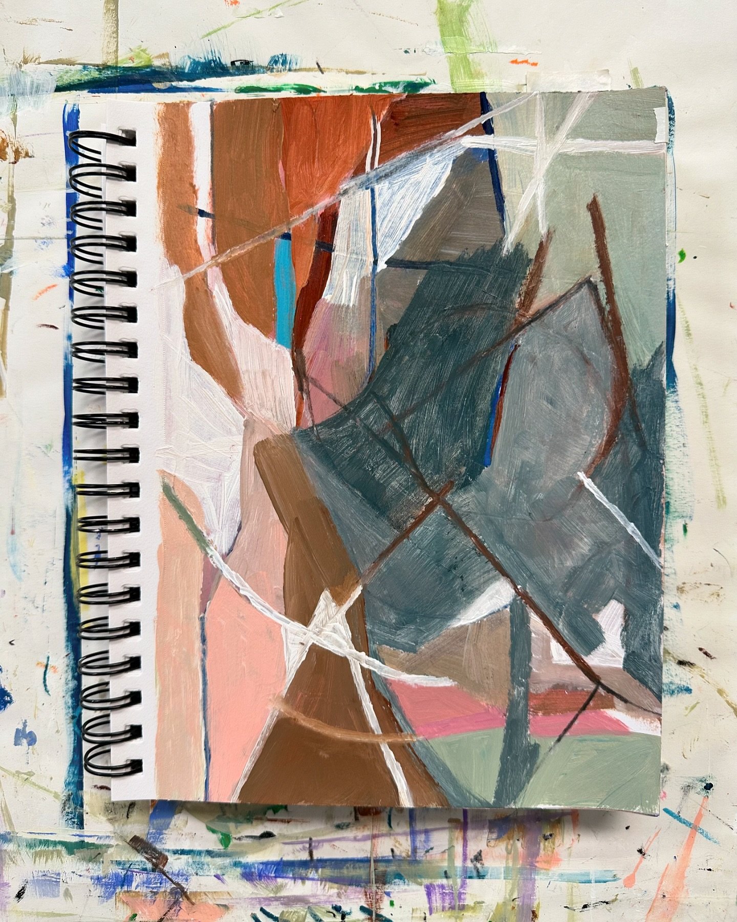 Sometimes I write about painting, and sometimes I paint with words. The two processes seem entangled like a twisted river that keeps gushing downstream. I get lost in the lines and the marks on the page. The letters and shapes blend together. Like my