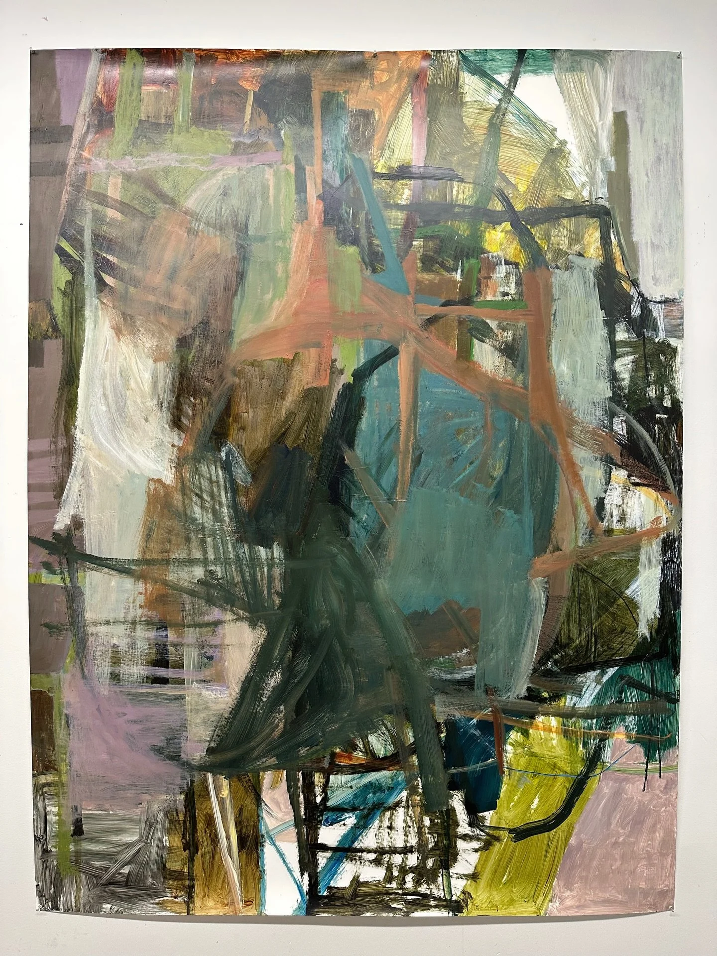 This is a very large painting! It&rsquo;s 80x60in on Yupo paper.  I originally had a good painting but I felt it was too tight. So the next day I ripped into this and immediately the piece felt better. I knew I was either going to ruin the piece comp