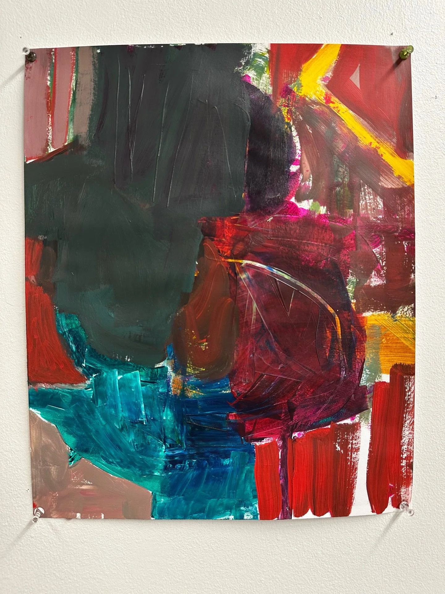 This piece is so playful and child-like. I love those nice juicy marks. And that over-sized dark green muddy passage. It&rsquo;s just a fun piece overall and part of my 17x14in collection. 

#abstractart #abstractpainting #saic #abstractexpressionism