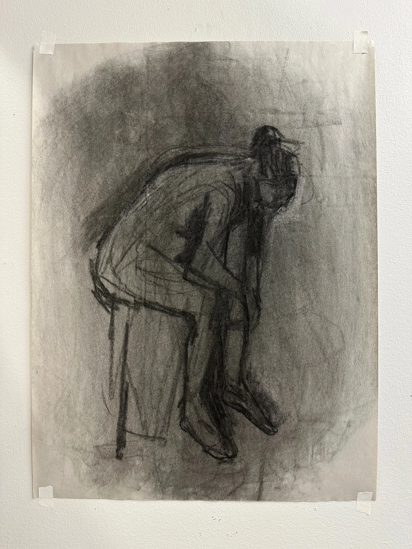 I love the weight of this figure. There&rsquo;s something about the heaviness of it all. It&rsquo;s not the best drawn figure, but it really captures the feeling. I&rsquo;m more interested in the feeling than the figure in this one.

#saic #saicptdw 