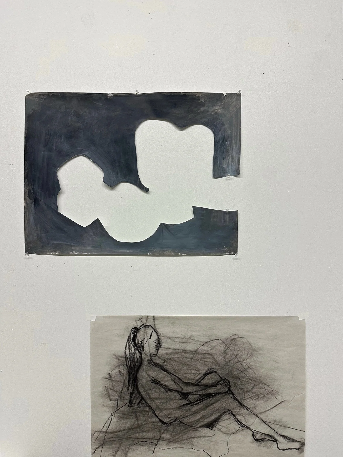 In case you&rsquo;re wondering, I cut out the still life ✂️ I was working on a value study of a still life of everyday objects. I removed the still life and landed on this beautiful negative shape which is so much more interesting. The figure below s