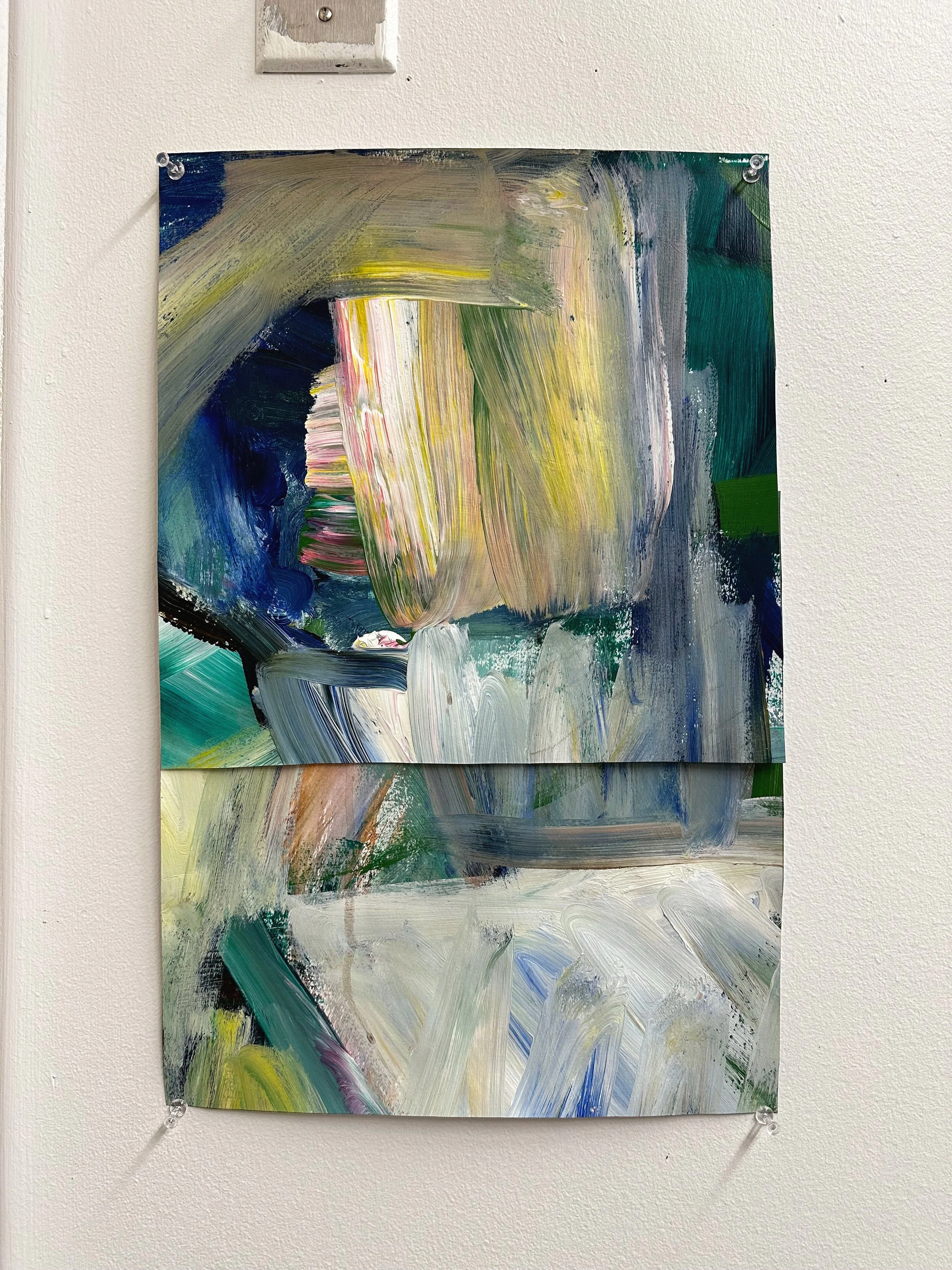Big strokes, little space ☁️🌈

#acrylicpainting #mixedmediaart #abstractexpressionism #artwork #painting