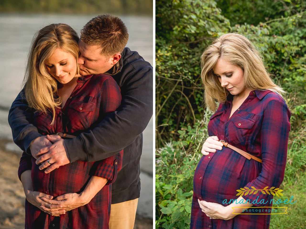 Springfield OH Lifestyle Maternity Family Photographer | Amanda Noel Photography | sunset beach maternity session with toddler sister