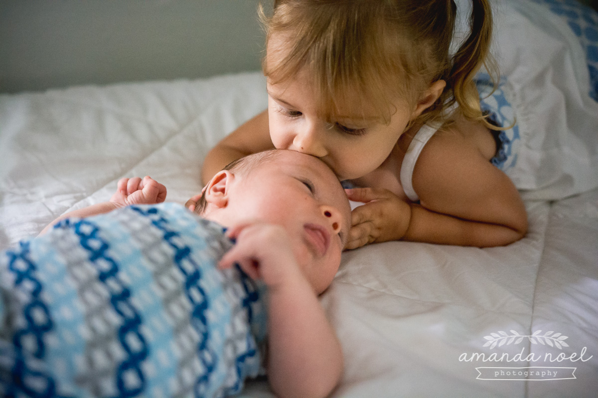Springfield Lifestyle Newborn Photographer | Amanda Noel Photography | in home newborn session with toddler sibling