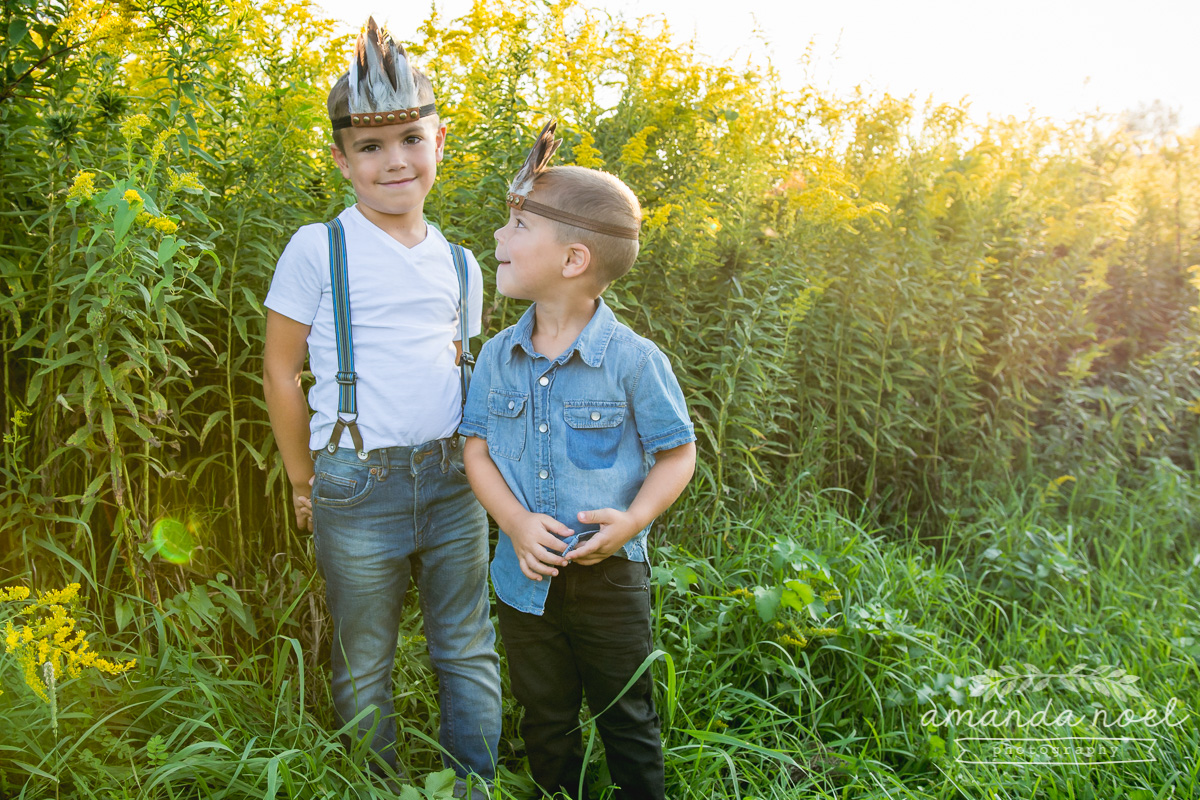 Springfield Lifestyle Family Photographer | Amanda Noel Photography | sunset golden field wild and free sibling child session
